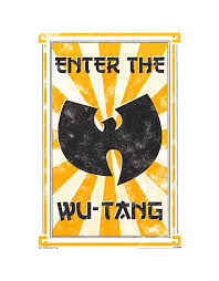 Wu-Tang Clan logo - the W as sword, gold sunburst poster